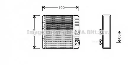 РАДИАТОР ОТОПИТЕЛЯ BMW 3 1.6-3.0 1.8D-3.0D 98-05 X3 2.0-3.02.0D-3.5D 04- AVA QUALITY COOLING AVA COOLING BWA6211