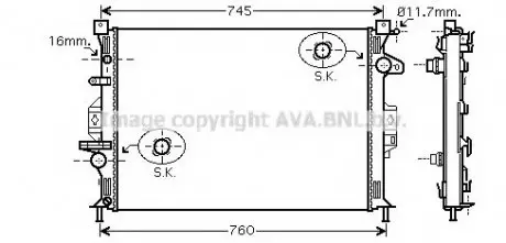 Радиатор, охлаждение двигателя AVA QUALITY COOLING AVA COOLING FDA2425