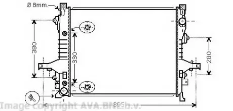 Радиатор, охлаждение двигателя AVA QUALITY COOLING AVA COOLING VO2133