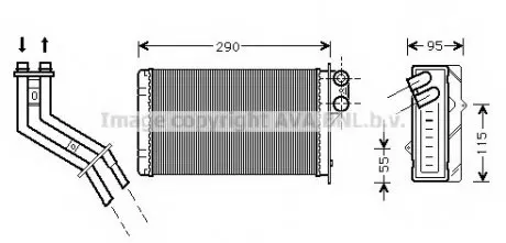 Теплообмінник, опалення салону AVA QUALITY COOLING AVA COOLING RT6227