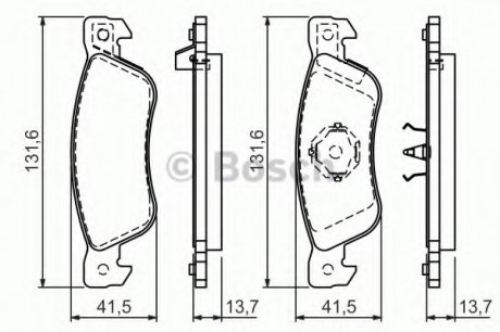 Комплект тормозных колодок, дисковый тормоз BOSCH 0 986 424 262