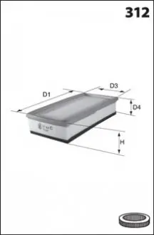 Iльтр повiтряний MECAFILTER ELP9469