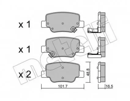 Комплект тормозных колодок, дисковый тормоз Metelli 22-0880-0