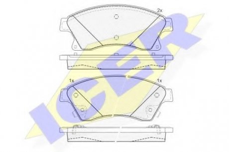 Комплект тормозных колодок, дисковый тормоз ICER 181942-202 (фото 1)