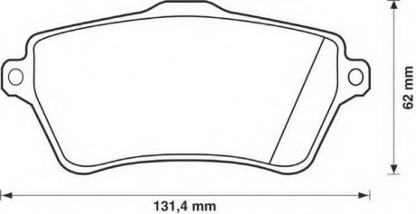 Комплект тормозных колодок, дисковый тормоз Jurid 573102JC (фото 1)