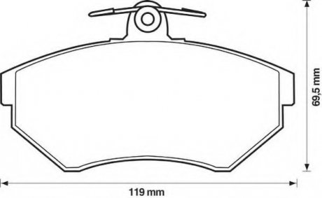 Комплект тормозных колодок, дисковый тормоз Jurid 571955J (фото 1)