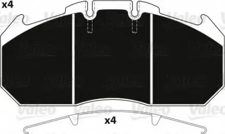 Гальмівні колодки 249,3x117,9x30 Valeo 882226