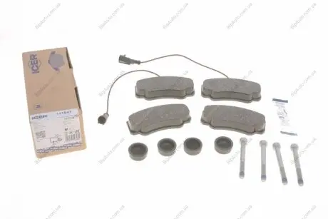 Колодки гальмівні (задні) Nissan Cabstar/NT400/Renault Maxity 06- (+датчики) ICER 141847 (фото 1)