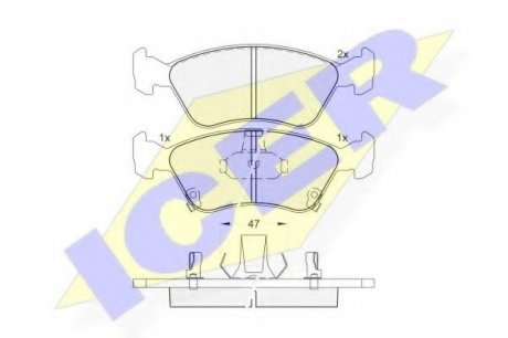 Комплект тормозных колодок, дисковый тормоз ICER 181235 (фото 1)