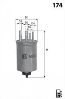 Паливний фільтр MECAFILTER ELG5332 (фото 1)