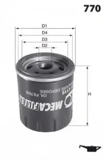 Масляний фільтр MECAFILTER ELH4330