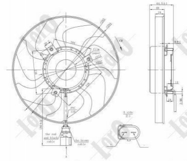 Вентилятор радіатора Caddy/Golf V/VI/Passat B6 (200W/295mm) 1.0-3.6 (03-) Loro 003-014-0009 (фото 1)