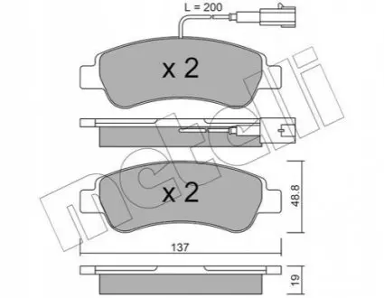 Комплект гальмівних колодок (дискових) Metelli 22-0710-1