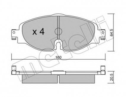 Комплект тормозных колодок Metelli 22-0950-0 (фото 1)