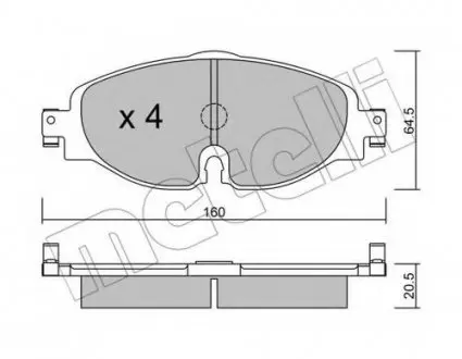 Комплект гальмівних колодок Metelli 22-0950-0