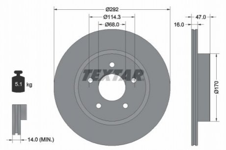 Тормозной диск TEXTAR 92278103 (фото 1)