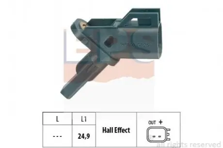 Датчик ABS перед. FORD FOCUS II, GALAXY, KUGA I, MONDEO IV, S-MAX VOLVO C30, C70 II, S40 II, V50 1.4-2.5 10.03- EPS 1.960.001