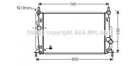 Радиатор, охлаждение двигателя AVA QUALITY COOLING AVA COOLING MZ2237