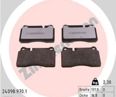 Колодки гальмівні дискові ZIMMERMANN 240989701