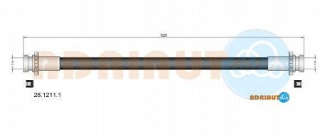 NISSAN Шланг тормозной пер.лев. SUNNY N14 90-95 левый ADRIAUTO 28.1211.1 (фото 1)