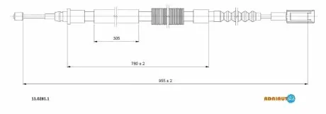 Трос ручного тормоза ADRIAUTO 11.0281.1