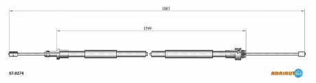 CITROEN Трос ручного тормоза XSARA PICASSO 00- прав. ADRIAUTO 07.0274 (фото 1)