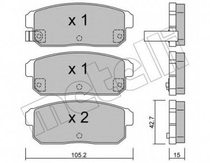 Комплект тормозных колодок, дисковый тормоз Metelli 22-0733-0 (фото 1)