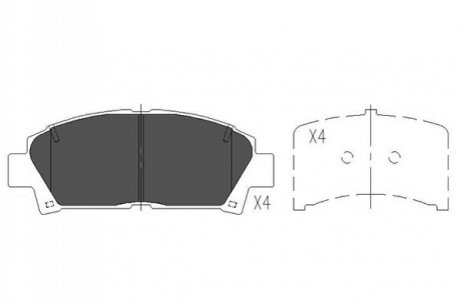 Комплект тормозных колодок, дисковый тормоз PARTS KAVO KBP-9110