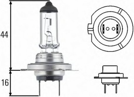 Лампа накаливания, фара дальнего света, Лампа накаливания, основная фара, Лампа накаливания, основная фара HELLA 8GH 007 157-231 (фото 1)