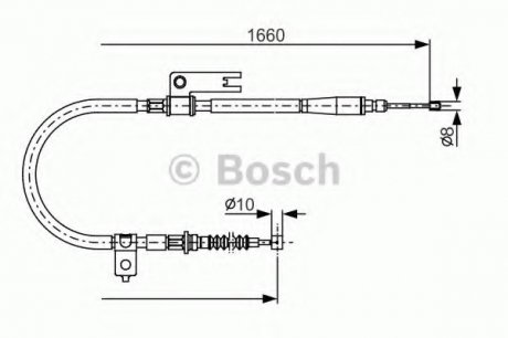 Трос, стоянкова гальмівна система BOSCH 1 987 482 153