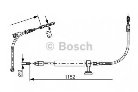 Трос, стояночная тормозная система BOSCH 1 987 482 332