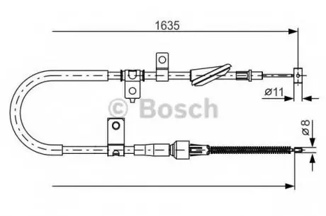 Трос, стоянкова гальмівна система BOSCH 1 987 482 258