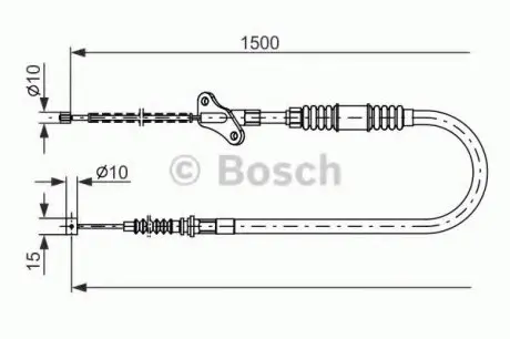 Трос, стоянкова гальмівна система BOSCH 1 987 482 171