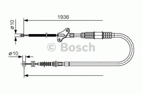 Трос, стоянкова гальмівна система BOSCH 1 987 482 110