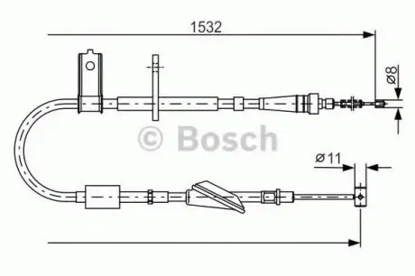 Трос, стоянкова гальмівна система BOSCH 1 987 482 093
