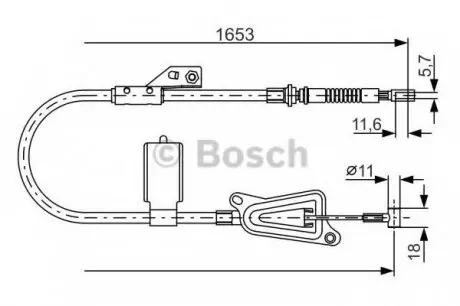 Трос, стоянкова гальмівна система BOSCH 1 987 477 915