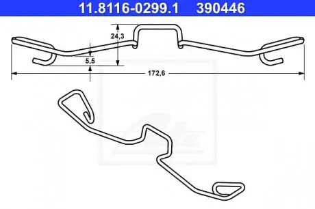 Пружина, тормозной суппорт ATE 11.8116-0299.1