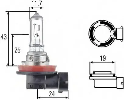 Лампа розжарювання, основна фара HELLA 8GH 008 358-251