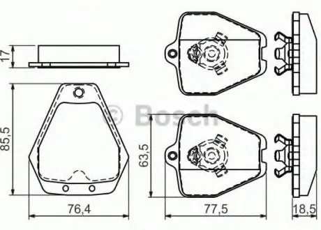 Колодки гальмівні (передні) Audi S4 2.7 97-01 BOSCH 0 986 494 215