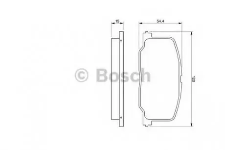 Комплект гальмівних колодок, дискове гальмо BOSCH 0 986 493 720