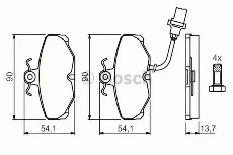 Комплект тормозных колодок, дисковый тормоз BOSCH 0 986 469 820