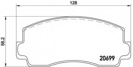 Комплект гальмівних колодок, дискове гальмо BREMBO P 54 002
