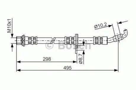 Тормозной шланг 495mm LEXUS/TOYOTA ES300/RX300/Avalon/Camry''2,0-3,0''91-05 BOSCH 1 987 476 963
