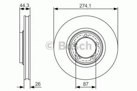 Тормозной диск HYUNDAI H-1 F''2,5D''00>> PR2 BOSCH 0 986 479 S79