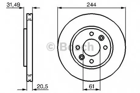 Тормозной диск BOSCH 0 986 478 278
