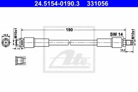 Тормозной шланг ATE 24.5154-0190.3