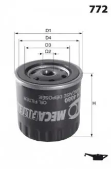 Масляный фильтр MECAFILTER ELH4080