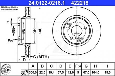 Тормозной диск ATE 24.0122-0218.1 (фото 1)