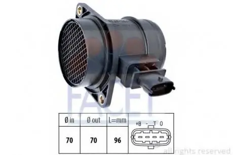 Витратомір повітря (4 конт.)FIAT DOBLO 1.3D/1.9D 05- FACET 10.1299