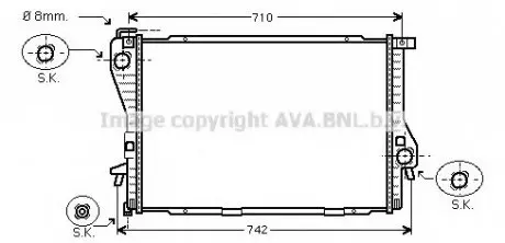 Радиатор, охлаждение двигателя AVA QUALITY COOLING AVA COOLING BWA2300